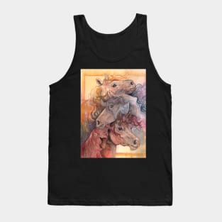 One with the Herd Horses Watercolor Tank Top